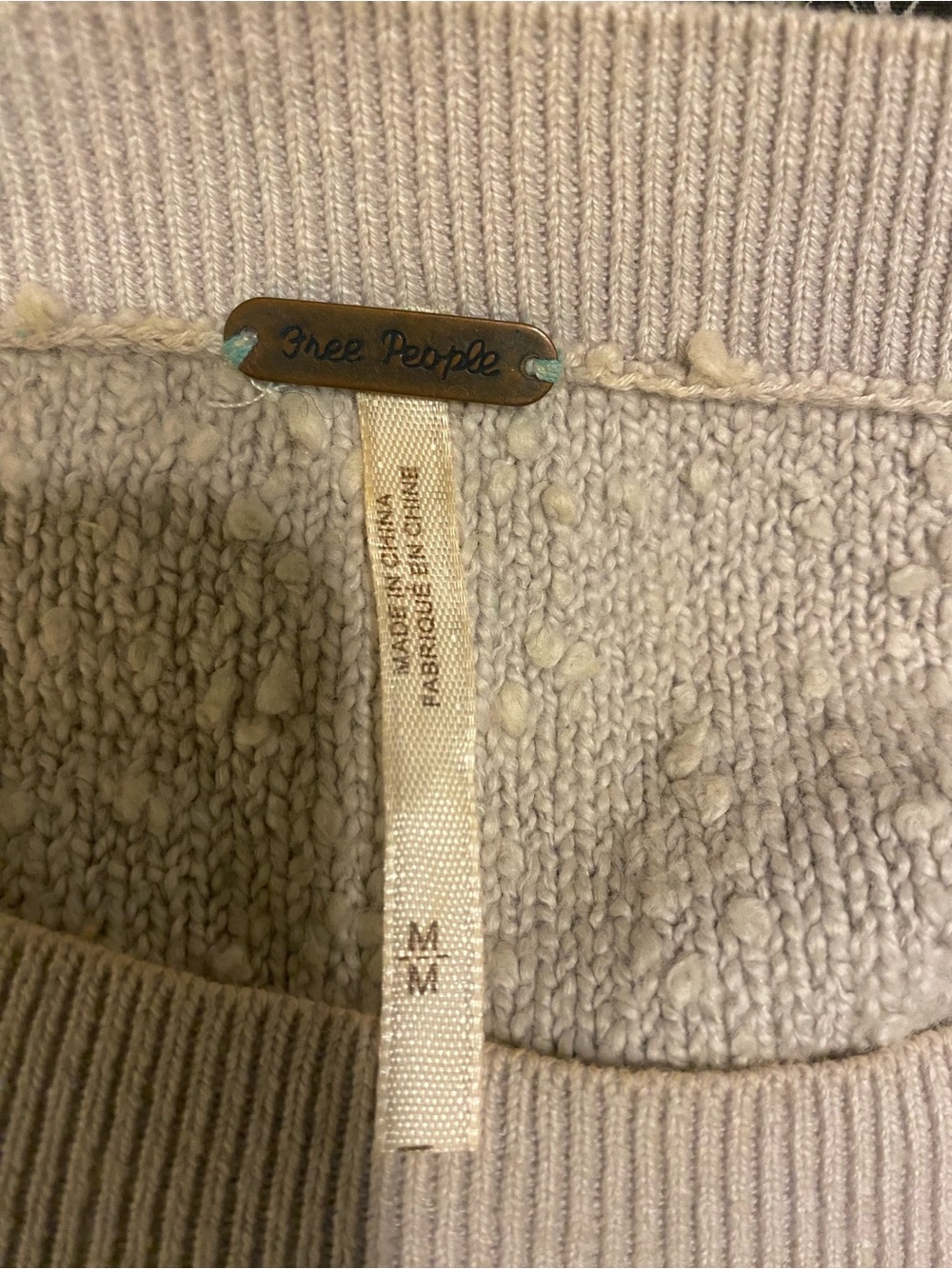 Free People Light Ivory Crewneck Sweater